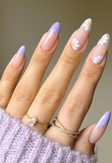 PRESS ON NAILS "LAVENDER DAISY"