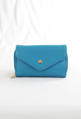 blue clutch purse