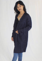 chunky navy sweater cardigan