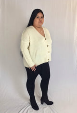 ivory cream v-neck button down cardigan swetaer plus size