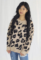 leopard knit sweater top