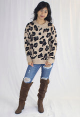 leopard knit sweater top