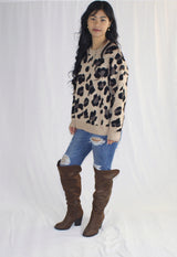 leopard knit sweater top
