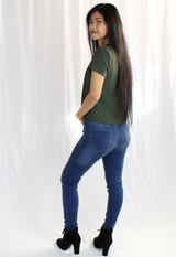 medium wash skinny jeans