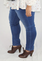 plus size mid rise skinny jeans in light medium