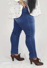 plus size mid rise skinny jeans in light medium