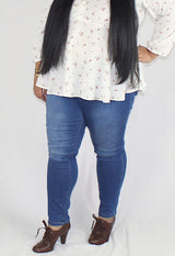 plus size mid rise skinny jeans in light medium