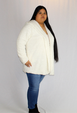 plus size ivory sherpa coat