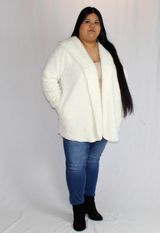 plus size ivory sherpa coat