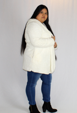 plus size ivory sherpa coat