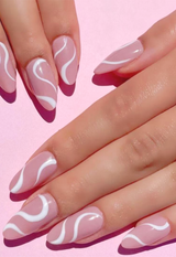 press on nails press on manicure pink and white almond nails acrylic nails almond press on nails
