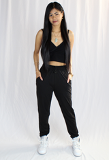 soft black jogger pants