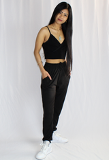 soft black jogger pants