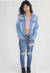 vintage distressed denim jacket