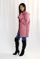 winter parka jacket in mauve
