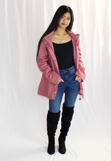 winter parka jacket in mauve