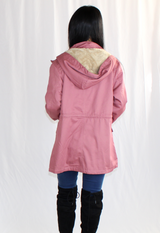 winter parka jacket in mauve