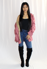 winter parka jacket in mauve