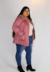 winter parka jacket in mauve