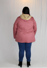 winter parka jacket plus size in mauve