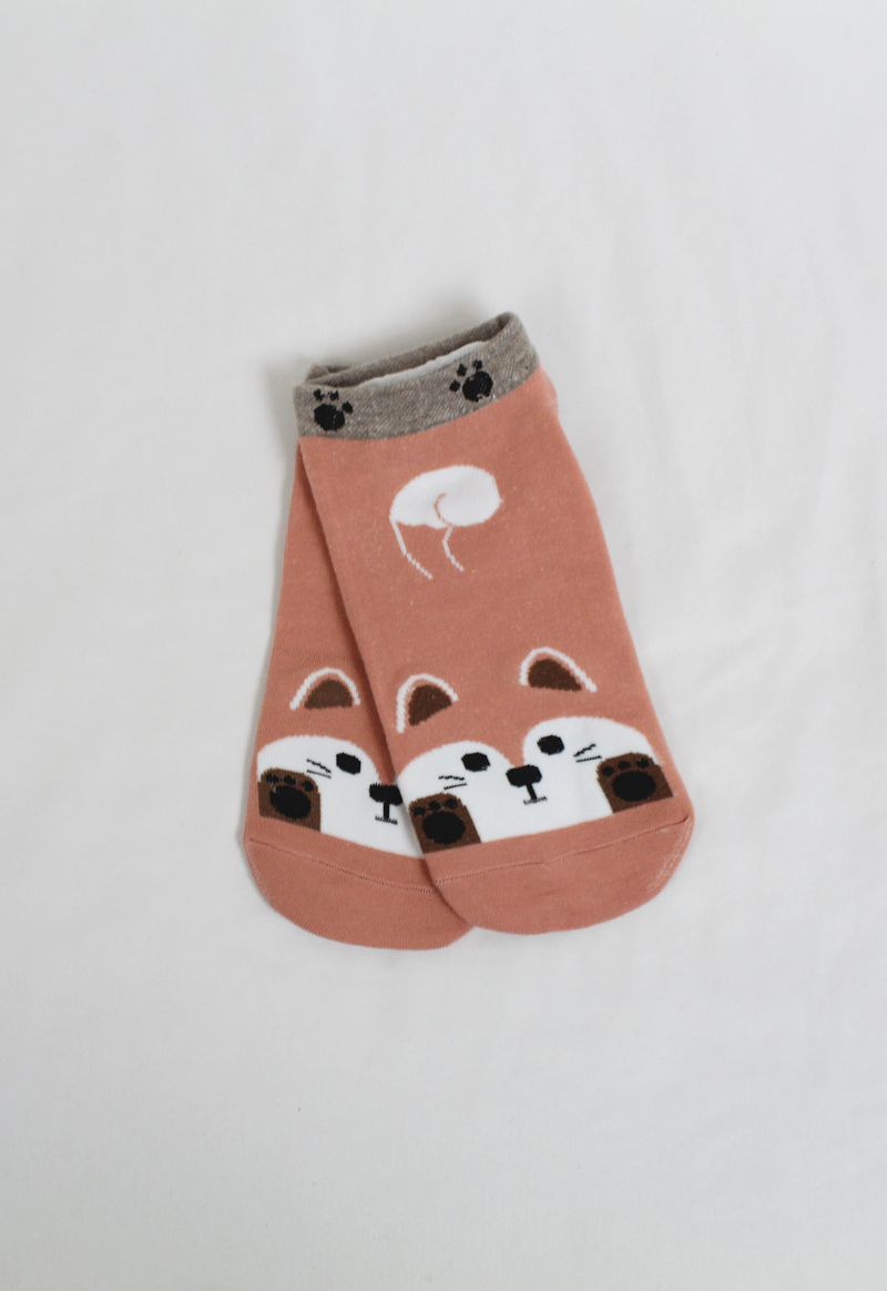 fox print socks