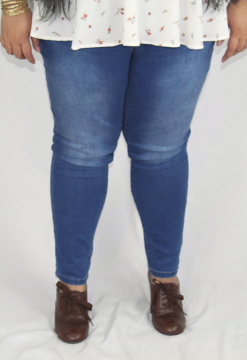 plus size mid rise skinny jeans in light medium