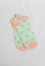 mint and peach cotton socks