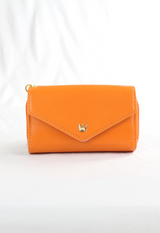 orange clutch purse