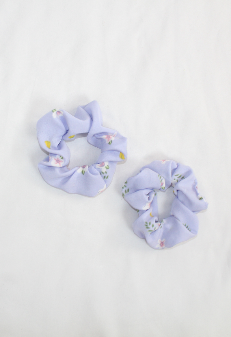 pastel floral lavender scrunchies