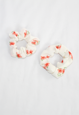 pastel floral white scrunchies
