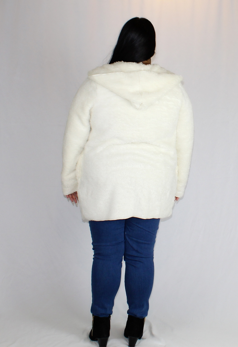 plus size ivory sherpa coat