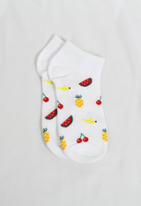 watermelon cotton sock, banana cotton sock, pineapple cotton sock and cherry cotton sock